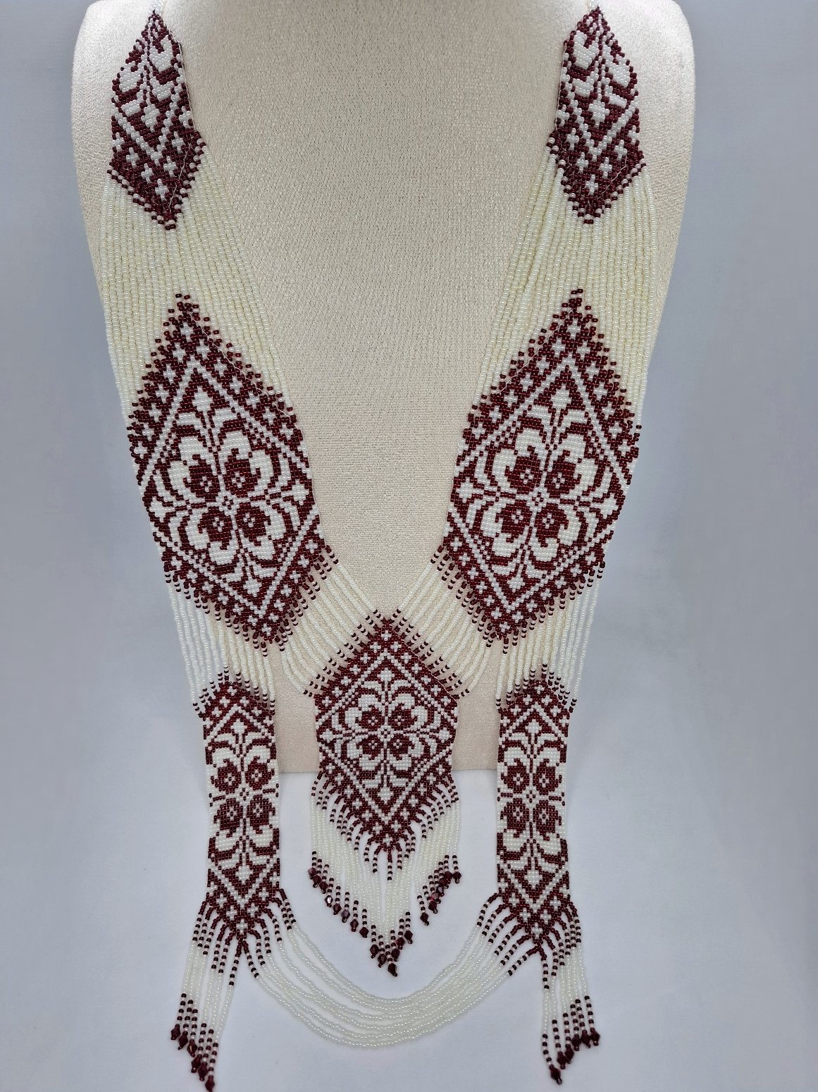 Ексклюзивний гердан із червоними квітами в два рівні 4