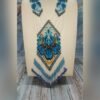 Квітковий гердан у блакитному кольорі “Іриси” в петриковському стилі