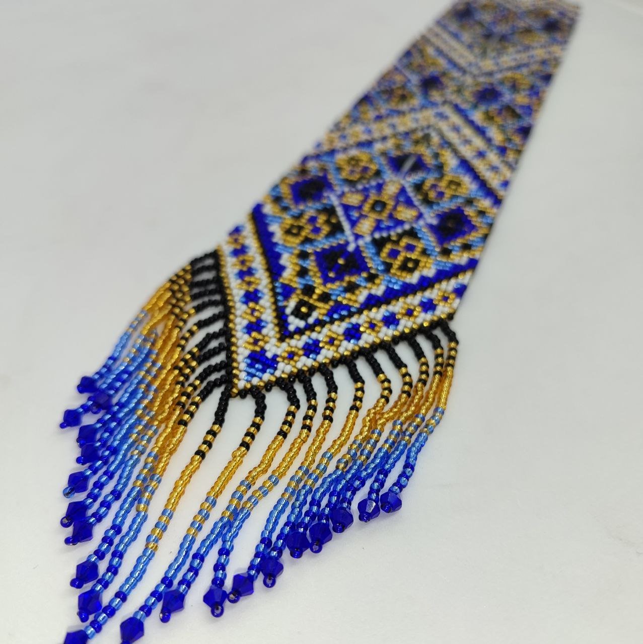 Синій гердан – краватка “Долорес” з орнаментом