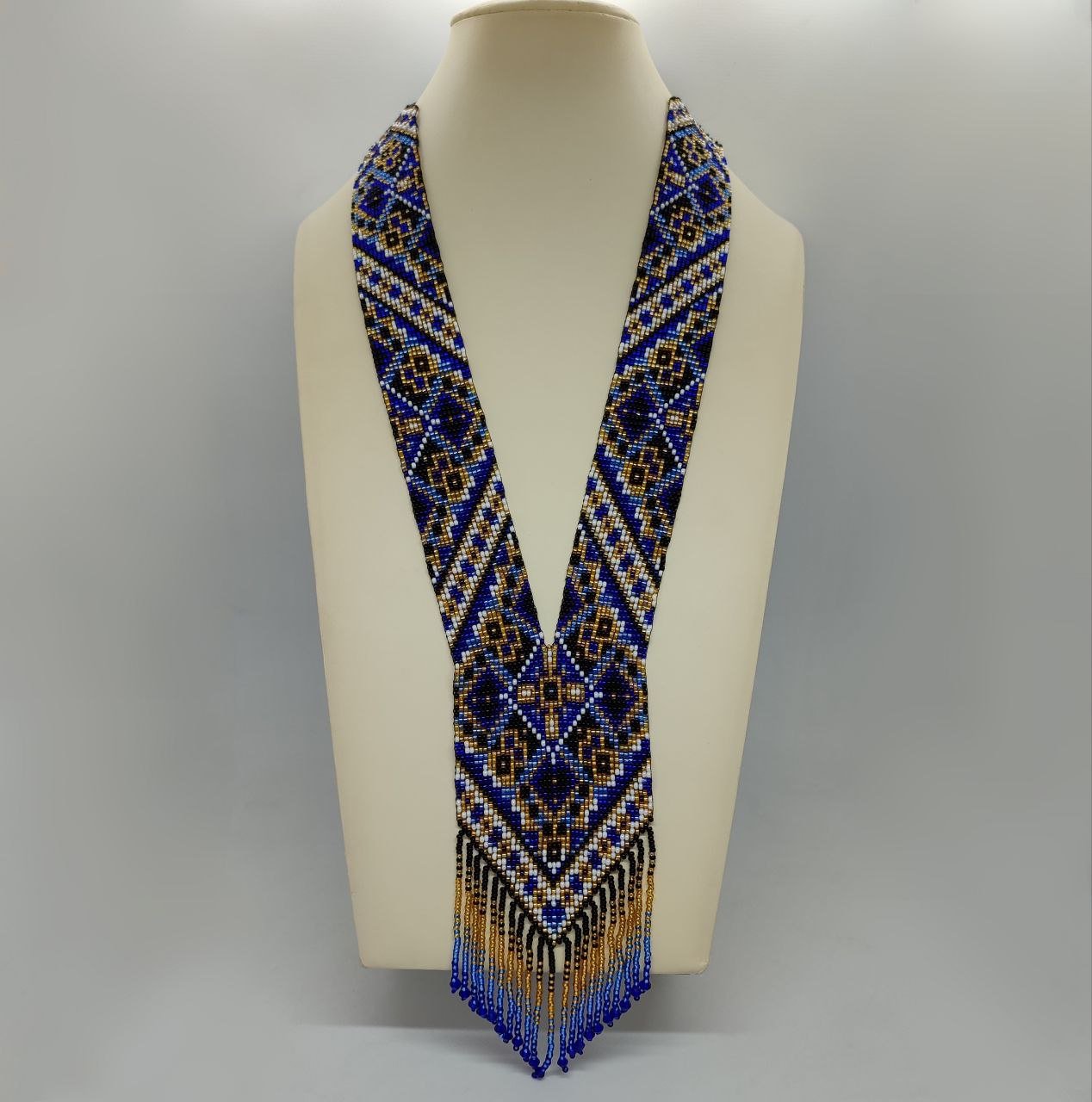 Синій гердан – краватка “Долорес” з орнаментом