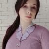 Гердан з бісеру кутовий у рожевому кольорі «Метелик»