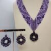 Фіолетові сережки із кристалів “летиція”