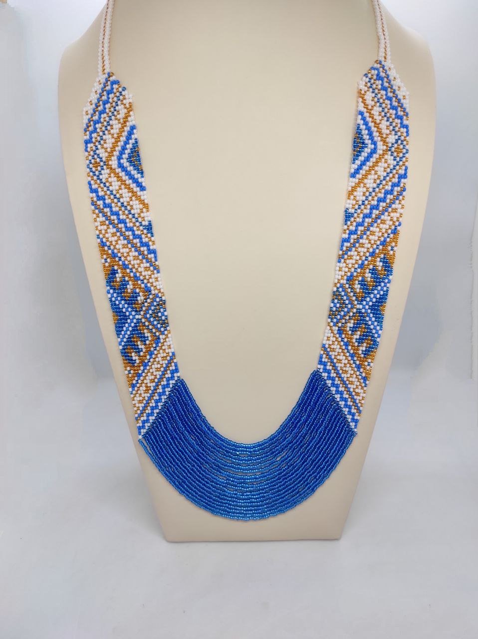 Блакитно-золотистий гердан з орнаментом “Український”
