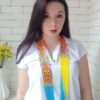 Гердан з бісеру жовто-блакитний «Ісіда» з намистом