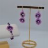 Фіолетово-рожеві сережки “Муза” з натурального каміння