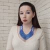 Гердан з бісеру блакитний з намистом «Паморозь»