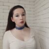 Стрічковий гердан з бісеру «Дана» у синьому кольорі