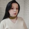 Чорно-жовтий гердан з бісеру «Лора»