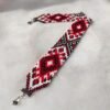 Стрічковий гердан з бісеру «Етніка» у червоно-чорних кольорах