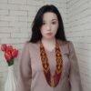 Гердан з бісеру бордовий «Гуцульський»