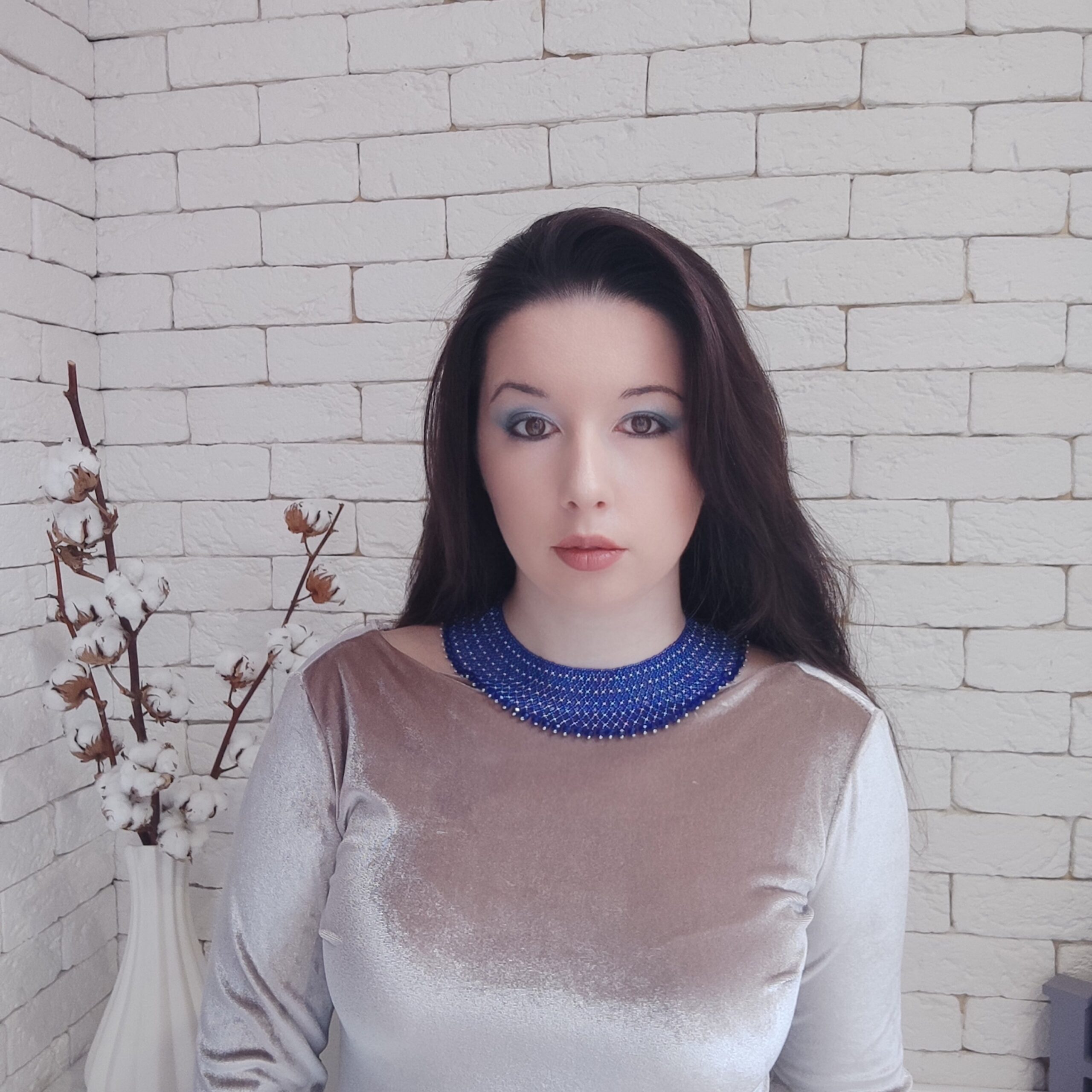 Силянка у синьому кольорі з кристалами “Сапфір” 3