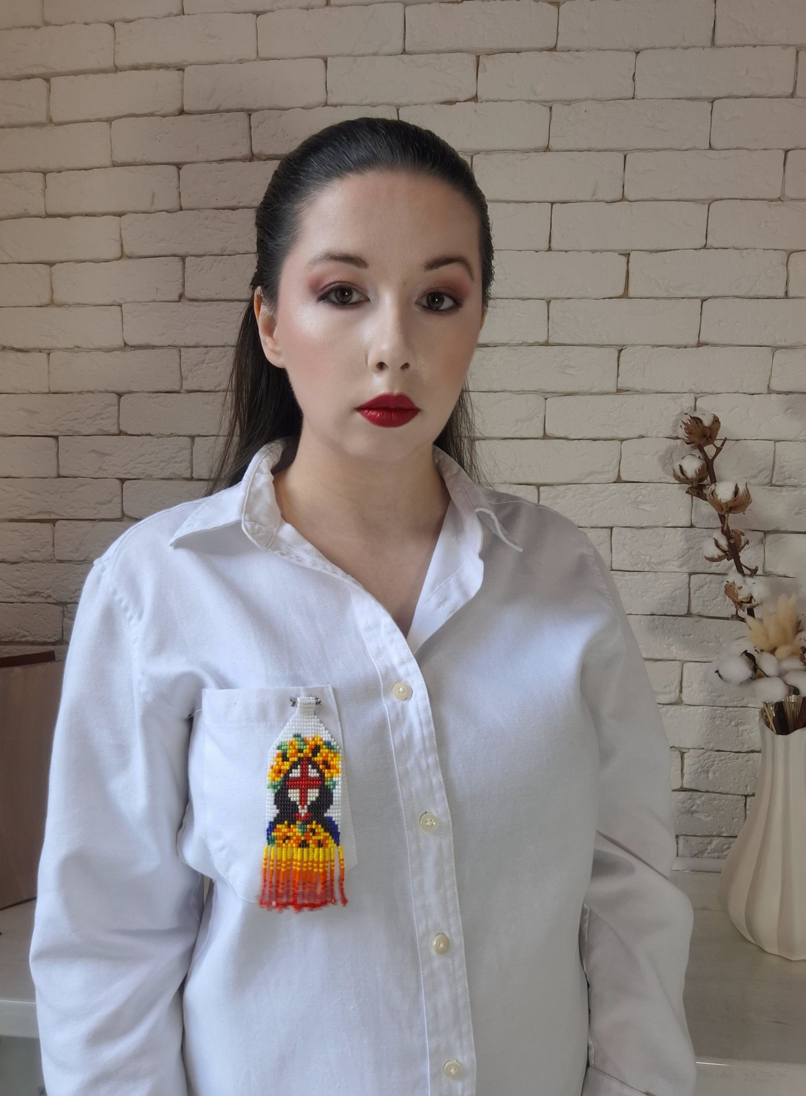 Котильйон з бісеру “Мотанка з соняхами”