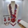 Браслет з бісеру “Маки з лавандою”
